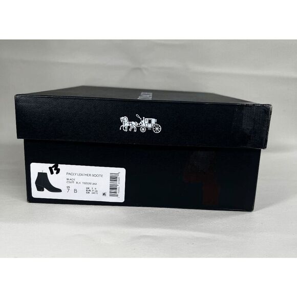 COACH Women's Pacey Pointed Toe Booties - Black 7B - Picture 7 of 8